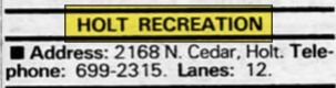 Holt Recreation - Aug 1989 Listing
